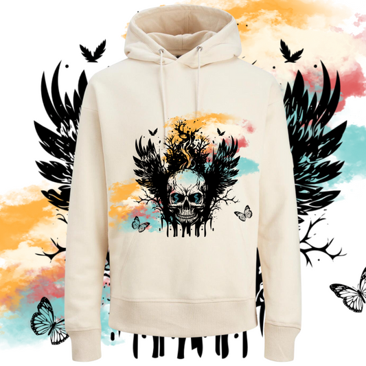 Cream Skull Hoodie